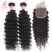 Deep Wave Hair Bundles with lace closure