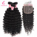 Deep wave hair bundles with closure