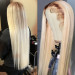 straight blonde human hair wig