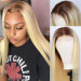 straight blonde lace front wig