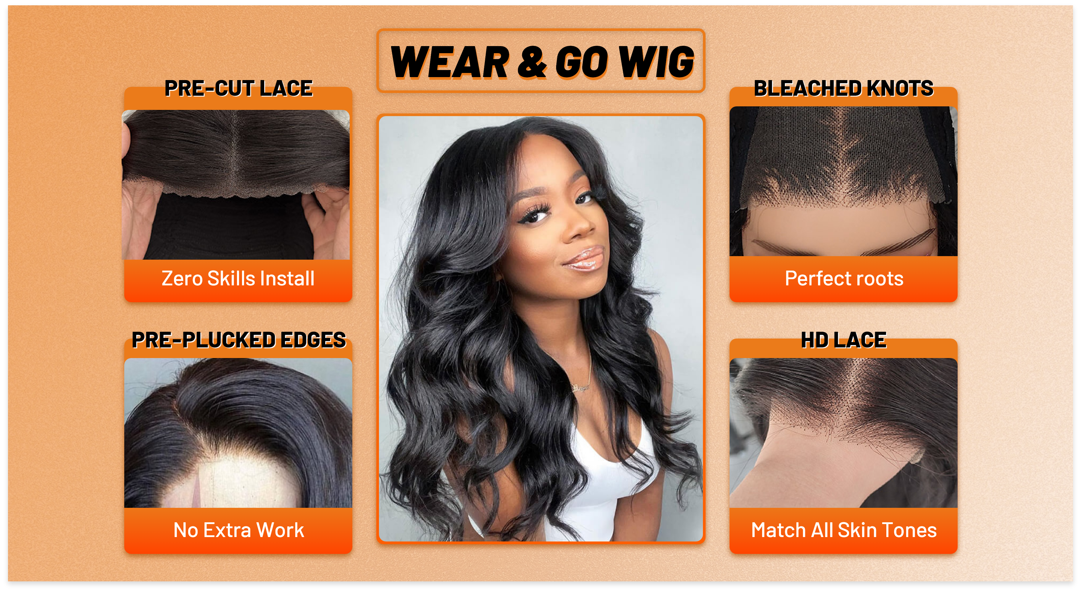 Pre-Cut Lace Closure Body Wave Wig