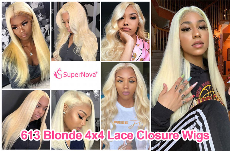 613 Blonde 4x4 Lace Closure Wigs