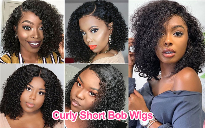 Curly Short Bob Lace Wigs