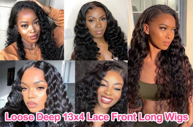 Loose Deep 13x4 Lace Front Long Wigs