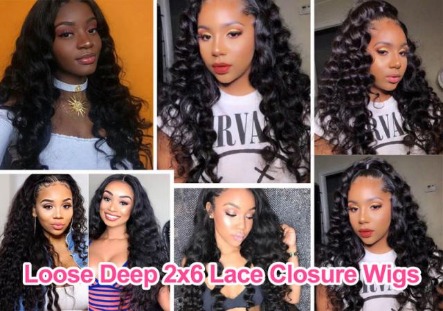 Loose Deep 2x6 Lace Closure Wigs