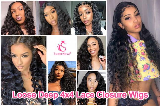 Loose Deep 4x4 Lace Closure Wigs