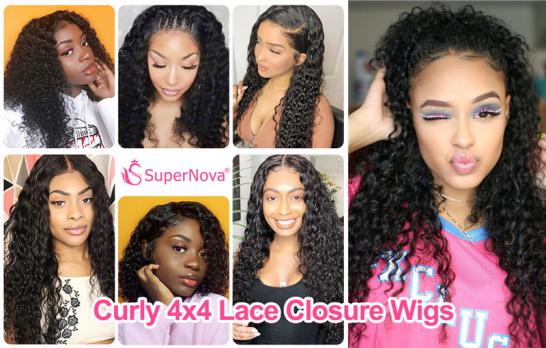 Curly 4x4 Lace Closure Wigs