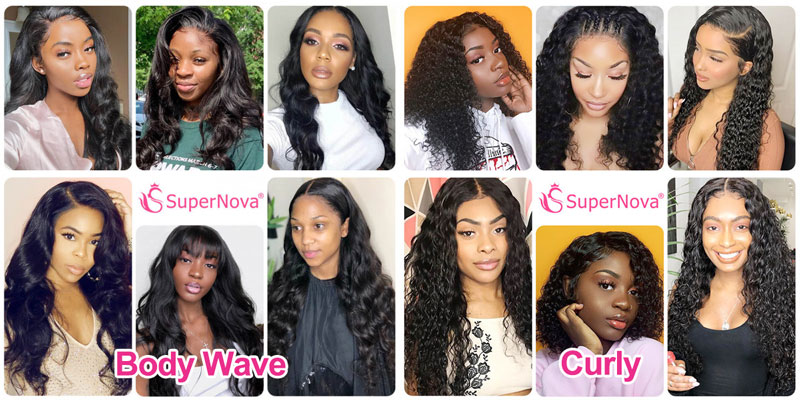 body wave human hair weave and curly human hair
