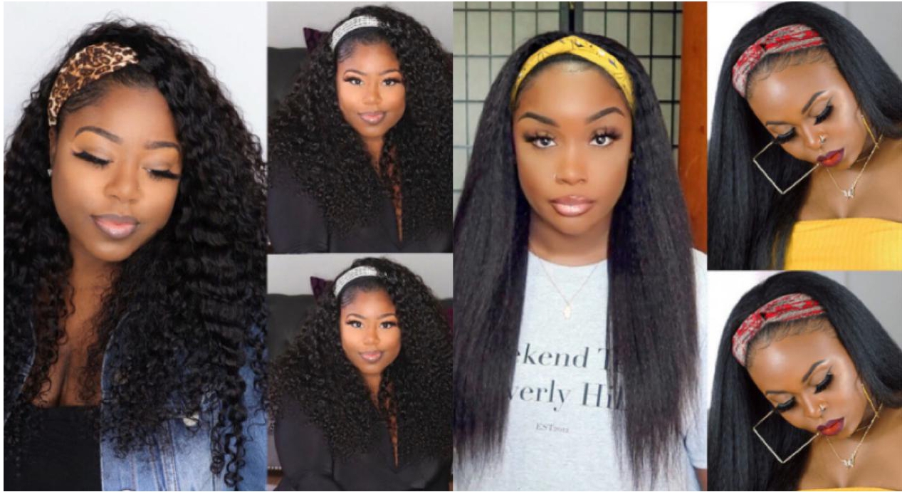 human hair headband wigs