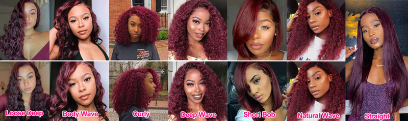 How to style your 99J Burgundy lace wigs?