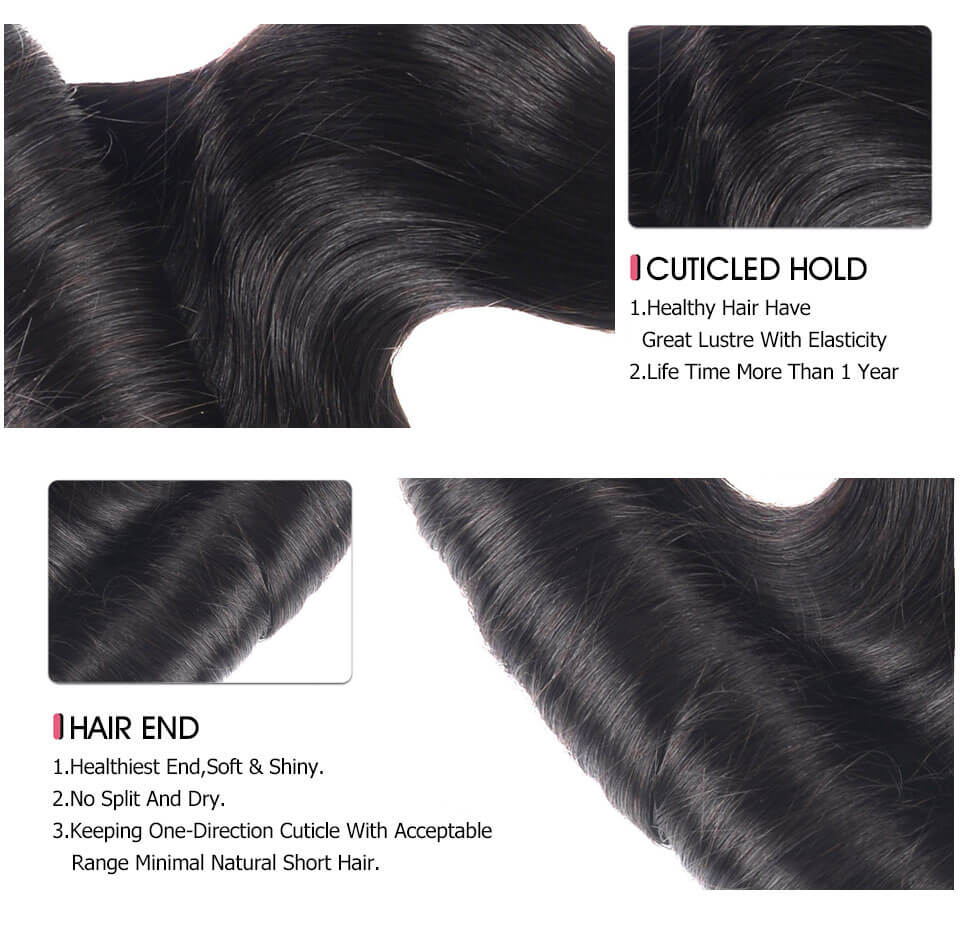 Funmi Hair 3 Bundles Loose Wave Egg Curl Color Human Hair