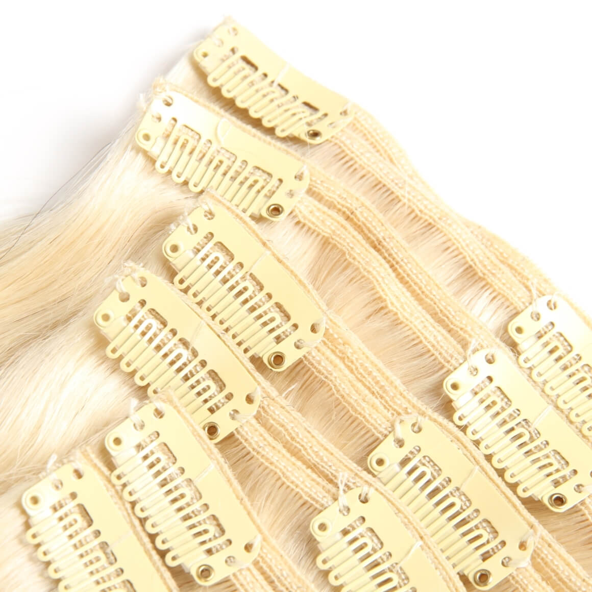 Clip In Hair Human Hair Light Color Clip In Extensions