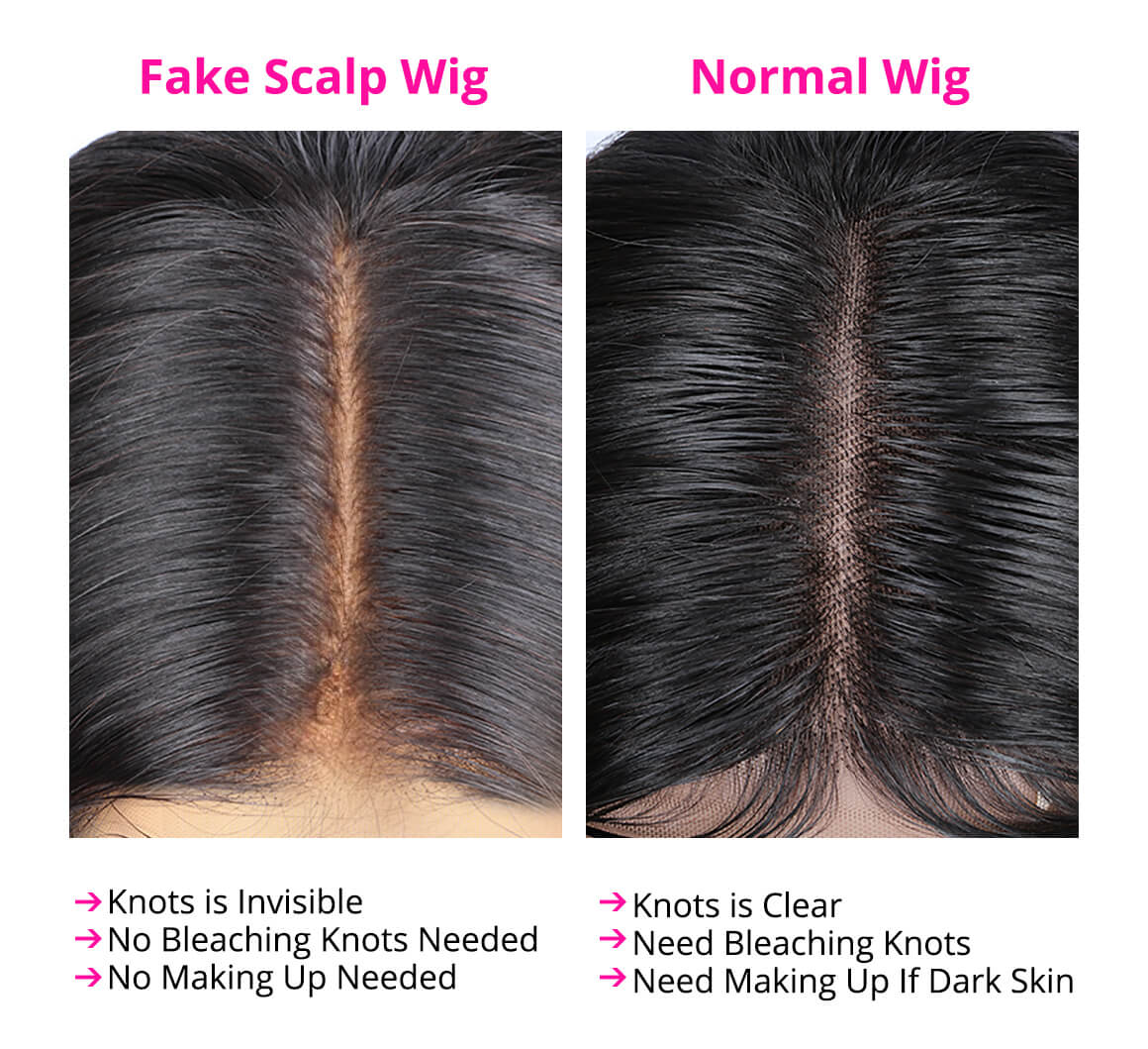 Body Wave Pre-Made Fake Scalp Wigs For Women